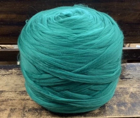 Dyed Corriedale Roving Green Wool and Dye Works