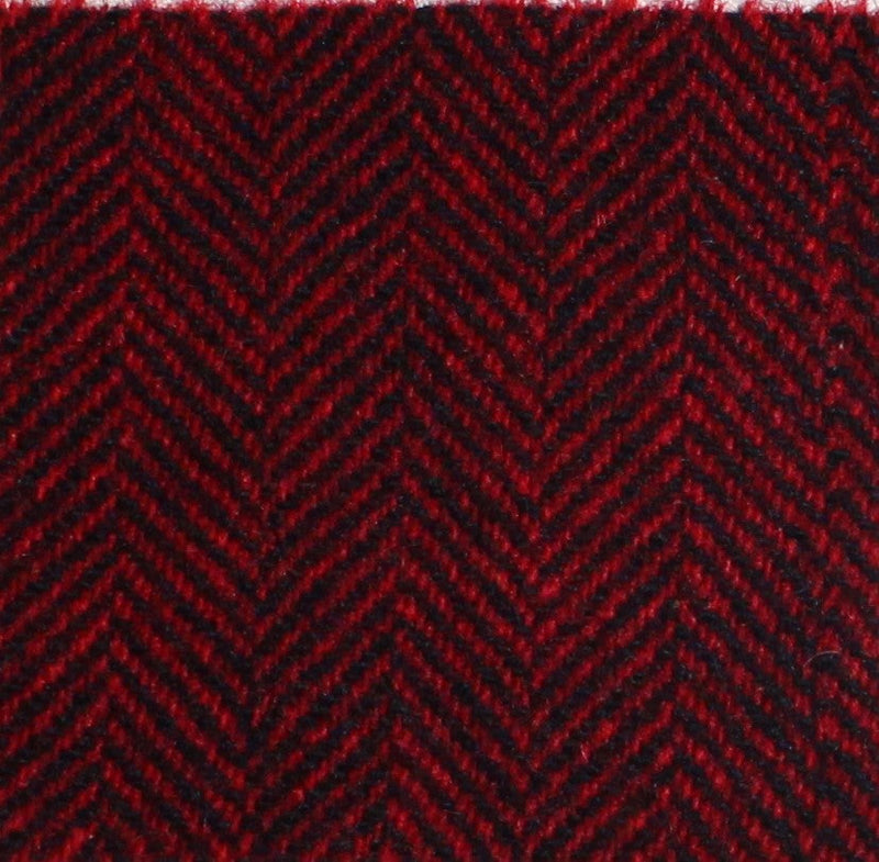 Red Black Herringbone Bolt Wool 7" Sweetheart Square