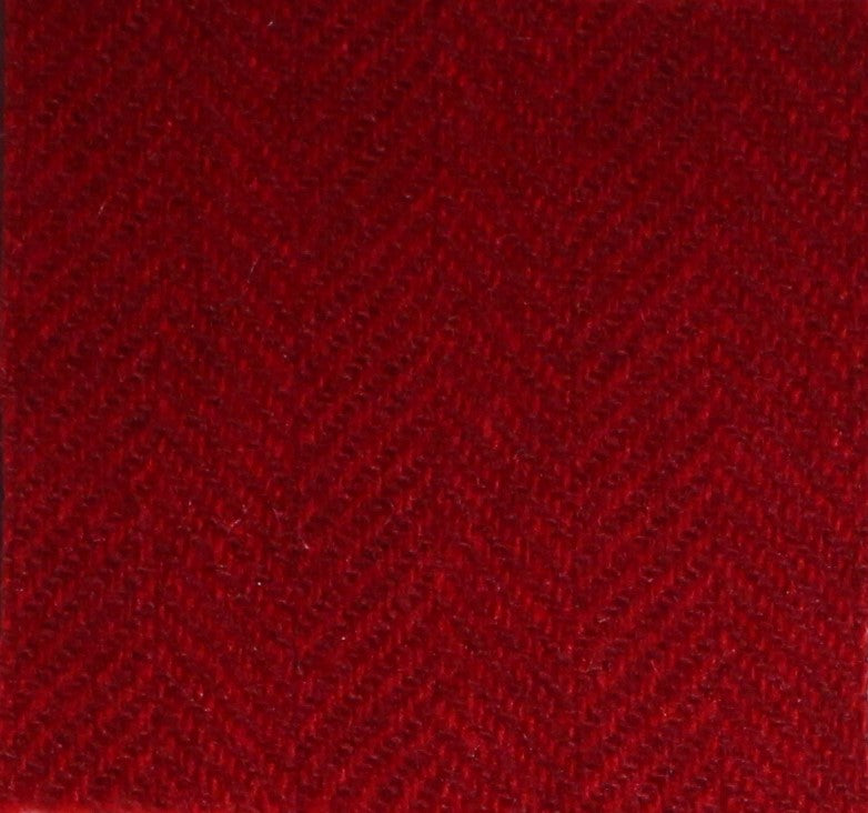 Red Herringbone Bolt Wool 7" Sweetheart Square