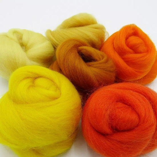 Yellow/Orange Tones Merino Wool Collection Wool and Dye Works