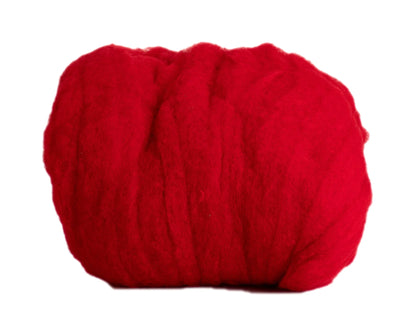 Hand Dyed Wool Batting Red