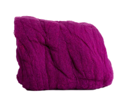 Hand Dyed Wool Batting Magenta
