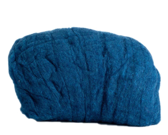 Hand Dyed Wool Batting Cobalt