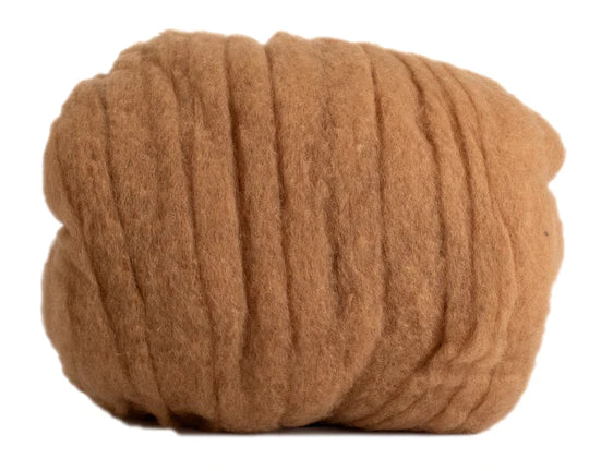 Hand Dyed Wool Batting Camel