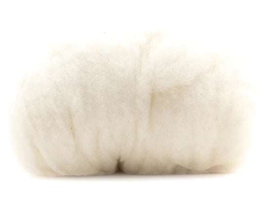 Hand Dyed Wool Batting White
