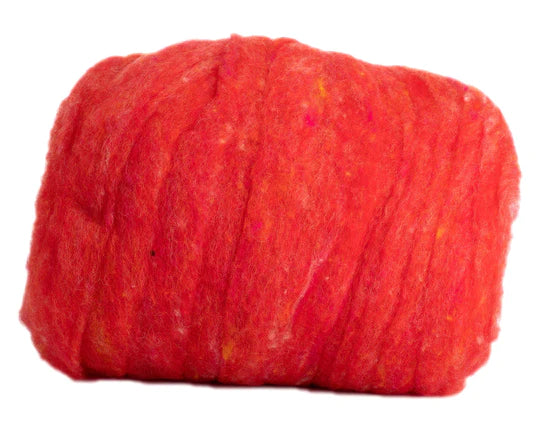 Hand Dyed Wool Batting Zinnia
