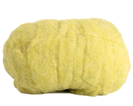 Hand Dyed Wool Batting Lime