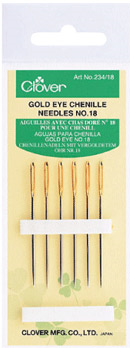Clover Gold Eye Chenille Needles No. 18