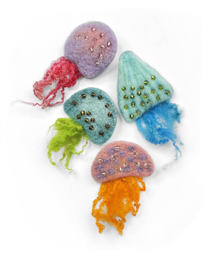 Jellyfish Brooches Needle Felting Kit