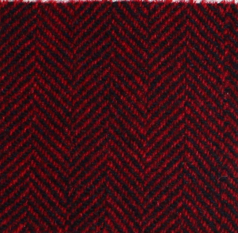 Red Black Herringbone Bolt Wool