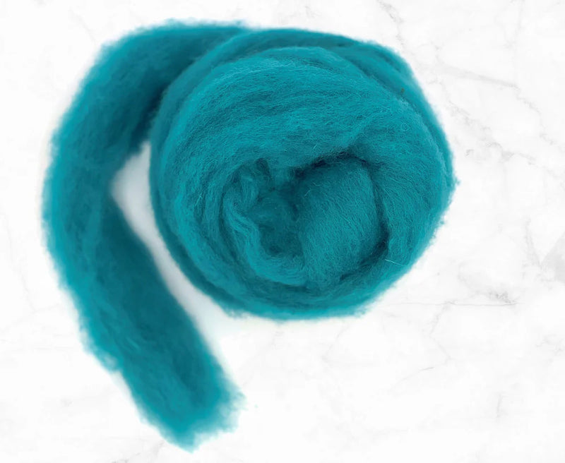Corriedale Carded Wool Batt Roving - Carabeen Blue