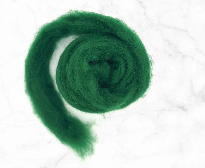Corriedale Carded Wool Batt Roving - Conifer