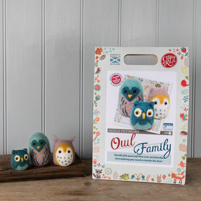 Owl Family Needle Felting Kit
