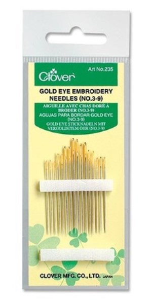 Clover Gold Eye Embroidery Needles No. 3-9