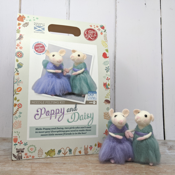 Poppy & Daisy Fancy Mice Needle Felting Kit