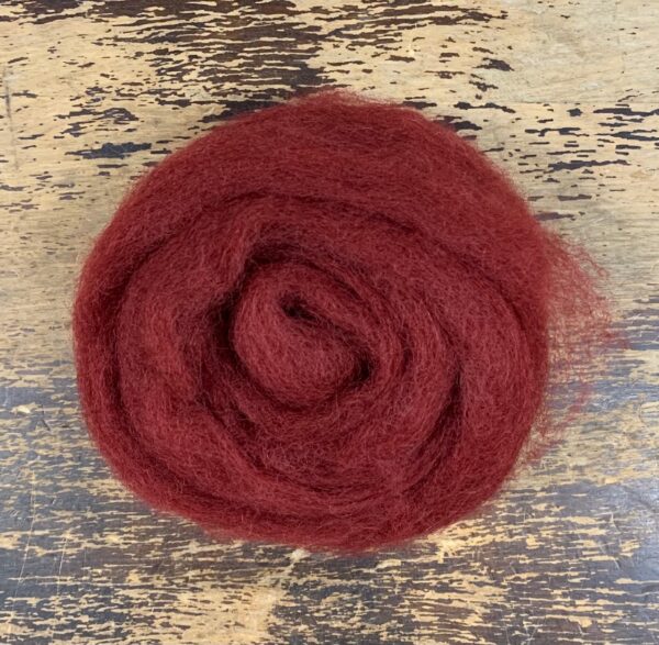 Dyed NZ Romney Roving – Burgundy