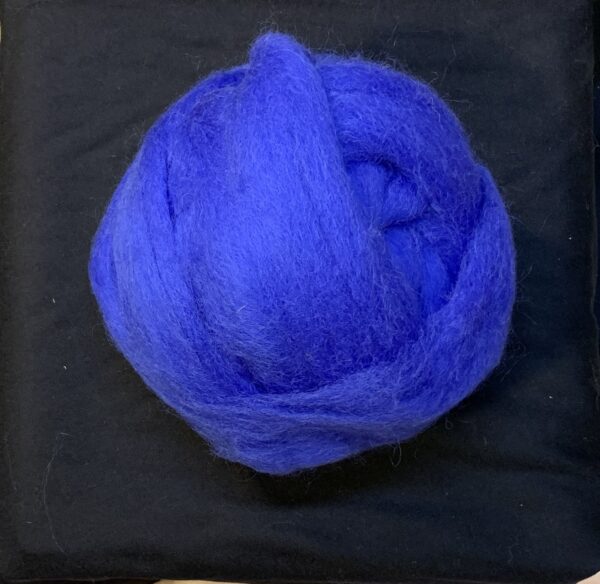 Dyed NZ Romney Roving – Cobalt