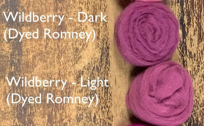 Dyed NZ Romney Roving – Wild Berry – Light