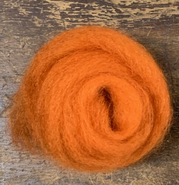 Dyed NZ Romney Roving – Orange