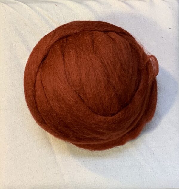 Dyed NZ Romney Roving – Russet